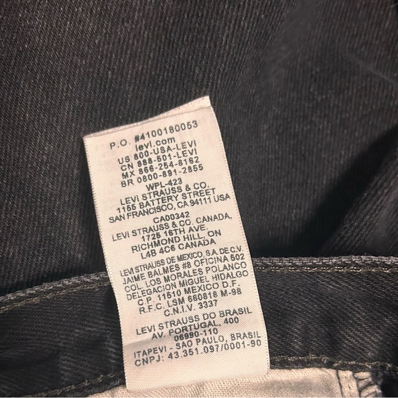 Levi's Jeans 505 Mens 29x30 Black Dark Straight Leg Regular Fit Cotton - Picture 8 of 8